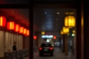 《雾港夜航》海报，夜色中的港口与反复扫过的航标灯光束