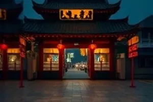 《末班渡轮》海报，夜间渡轮甲板与远处逐渐靠近的岸边灯火